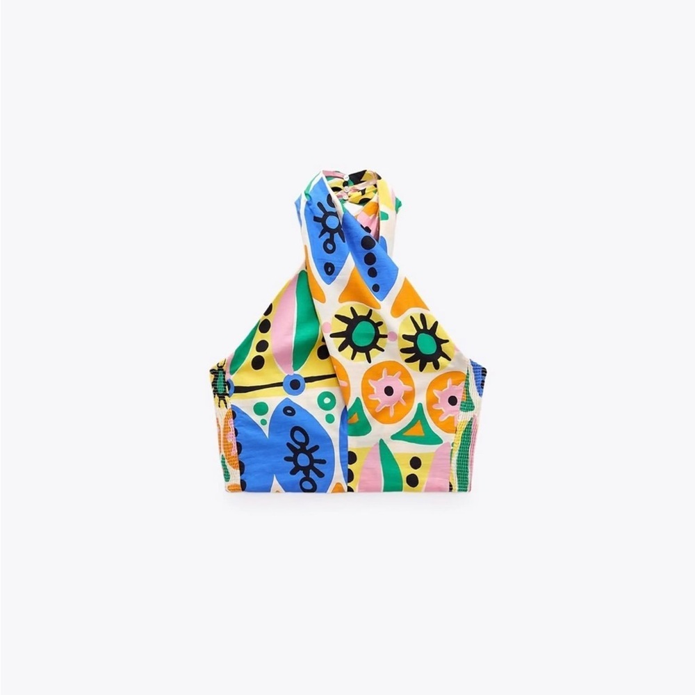 ZARA Printed Halter Top